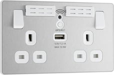 BG Electrical Evolve Wi-Fi Extender Double Switched Power Socket with USB Charg