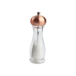 T&G Classic Globe Clear Acrylic Salt Mill with Copper Finish Top, Large, 20 cm