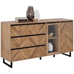 SIDEBOARD svart, ekfärgad 156,4/82,6/42 cm 