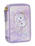 Beckmann Norway Three Section Pencil Case W/Content, Unicorn Princess Purple Lila