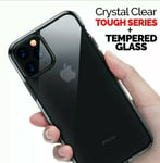Shockproof Clear Silicone Case Cover For Iphone 11 With Free Tempered Glass .