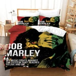 WXhGY 3D Printed Duvet Cover Red King Size Singer Bob Marley, 3 Piece Bedding Set Ultra Soft Easy Care Hypoallergenic Microfiber Quilt Cover with Zipper Closure + 2 Pillowcases 19.7 x 29.5 inch