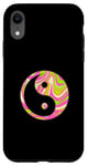 Coque pour iPhone XR Rose Vert Blanc Psychédélique Yin Ying