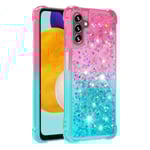 SKALO Samsung A04s 4G Kvicksand Glitter Hjärtan TPU-skal - Rosa- multifärg