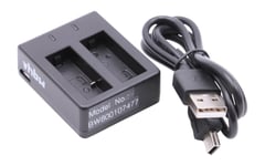 vhbw Chargeur double USB-C compatible avec Sjcam DX288812, DX288813, SJ4000 caméra, action-cam - Chargeur, témoin de charge