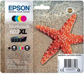 Epson 603XL Multipack - Pack de 4 XL noir, jaune, cyan, magenta original blister cartouche d'encre pour Expression Home XP-2150, 2155, 3150, 3155, 4150, 4155; WorkForce WF-2820, 2840, 2845, 2870