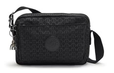 Kipling ABANU M Sac à bandoulière de taille moyenne, Signature Emb (Noir)