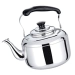 Yardwe Stainless Steel Stove Top Teakettle Whistling Tea Kettle Teapot Water Kettle Pot Water Handle Kettle Anti Hot Handle Tea Kettle for Stove Top Gas Induction Cooker 5l