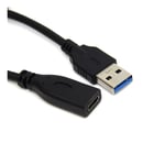 Förlängningskabel data och laddning type-C honkontakt till USB 3.0 hankontakt 0.2M
