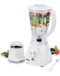 Geepas 550W 2 in 1 Food Jug Blender Ice Crusher, Mill,Coffee/Spice Grinder White