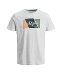 Jack & Jones Mens JACK&JONES Logo casual t-shirt soft cotton crew neck short sleeve - White - Size Medium