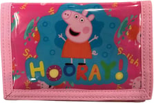 Girls Pink Peppa Wallet Muddy Puddles Card & Coin Tri Fold Design NEW