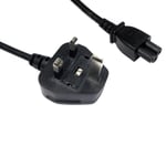 UK Mains to Clover C5 Black Power Cable 1.8m