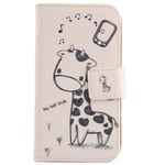 Lankashi Painted Flip Wallet-Design PU Leather Cover Skin Protection Case For Doro 1370/1372 2.4" (Giraffe Design)