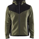 Strikket jakke, Grønn/Sort XS