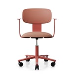 Kontorsstol Tion 2140 - Klädd sits, Färg Korall - (Blush / Blush Rose - Cura 61257), Armstöd Ja