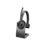 Poly - Voyager 4310 UC Wireless Headset + Charge Stand (Plantronics) - Single-Ear Headset- Connect to PC/Mac via USB-A Bluetooth Adapter, Cell Phone via Bluetooth-Works w/ Teams (Certified), Zoom&More