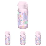 Ion8 Kids Water Bottle, 350 ml/12 oz, Leak Proof, Easy to Open, Secure Lock, Dishwasher Safe, BPA Free, Carry Handle, Hygienic Flip Cover, Easy Clean, Odour Free, Carbon Neutral, Unicorn Design
