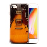 Phone Case for Apple iPhone SE 2020 Guitar Semi Acoustic Transparent Clear Ultra Soft Flexi Silicone Gel/TPU Bumper Cover