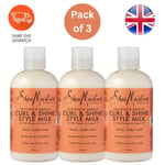 Shea Moisture Curl & Shine Style Milk Sulfate Free, Color Safe 254ml - Pack of 3