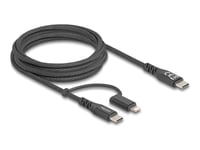 Delock - Usb-Kabel - 24 Pin Usb-C (Hane) Till Lightning, 24 Pin Usb-C (Hane) - Usb 3.0 - 3 A - 2 M - Usb-C Power Delivery (60W) - Svart