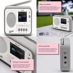 Roberts PLAY20 Compact and Portable DAB/DAB+/FM Digital Radio, White 