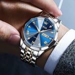 OLEVS Watch for Men UK Stainless Steel Designer Diamonds Dress Men's Wrist Watch