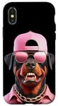 Coque pour iPhone X/XS Rose Rottweiler Swag Cadeau