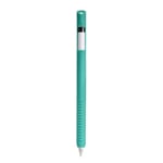 Colorcoral Case for Apple Pencil, Triangular Anti-Rolling Silicone Sleeve and Zippered Leather Holder with USB Adapter Pocket 2 in 1 Compatible with iPad Pro 9.7"/10.5"/12.9" (Green)