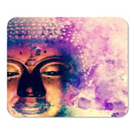 Mousepad Computer Notepad Office Colorful Face Buddha Statue on Red God Gold Peaceful Home School Game Player Computer Worker Inch