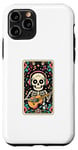 Coque pour iPhone 11 Pro The Guitar Player Musicien Tarot Carte Halloween Squelette