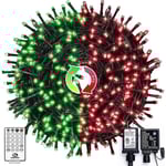 91,5 fot 250 LED färgskiftande Halloween ljusslinga. 15 lägen rött & grönt Halloween ljus utomhus