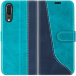 Mulbess Huawei P20 Case, Huawei P20 Phone Cover, Stylish Flip Leather Wallet Phone Case for Huawei P20, Mint Blue