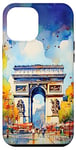 Coque pour iPhone 13 Pro Max Paris France Arc de Triomphe Aquarelle