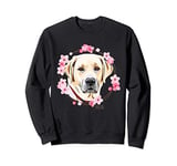 Labrador Retriever Dog Lover Cherry Blossom Flower for Women Sweatshirt
