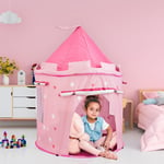 Girls Pink Pop-Up Castle Play-Tent Play-House Indoor/Outdoor Garden Kids
