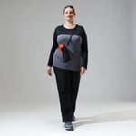 Women's Voyager Tech Tee Long Sleeve Crew - Dark Grey/Black