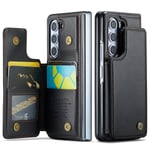 Z Fold 5 Fodral, Plånbok Läder Stativ Stötsäkert Fodral Kompatibel Samsung Galaxy Z Fold 5 Med Med Kortfack & Rfid-Blockering Black For Galaxy Z Fold 5