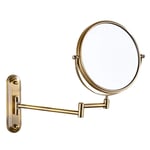 HGXC Swivel Adjustable Arm Magnifying Mirror 10X Magnification + Normal Double Sided Extendable Round Shape Shaving Mirror