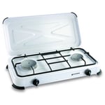 Plaque de cuisson gaz portable 2 feux Kemper 2600 w - blanc laqué - Butane ou propane - white