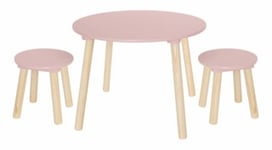 Bord og to stoler, pink
