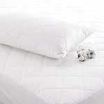 The Better Sleep Company Luxury 100% Natural Pure Cotton Quilted Pillow Protector Pair Zip Closure