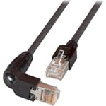 Patchkabel UTP Cat.5e 5.0M, RJ45 rak - RJ45 vinkel, svart