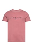 Garment Dye Tommy Logo Tee Tops T-shirts Short-sleeved Pink Tommy Hilfiger