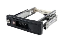 StarTech.com 5.25in Trayless Hot Swap Mobile Rack for 3.5in Hard Drive - Internal SATA Backplane Enclosure - Lockable drive bay (HSB100SATBK) - lagrings mobil rack