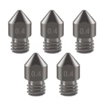 AITRIP 5 Piece High Temperature Sharp Hardened Tool Steel MK8 Nozzles 0.4mm for 1.75mm Makerbot, Creality CR-10 All Metal Hotend, Ender 3/ Ender3 pro, CraftBot, Prusa i3 3D Printer (5PCS)