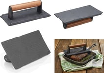 KitchenCraft Cast Iron Meat Bacon Steak BBQ Grill Press Weight Handle 21 x 11 cm