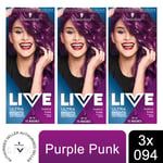 3pk Schwarzkopf Live Intense Colour Permanent or Semi-Permanent Hair Dye