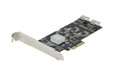 StarTech.com 8-ports SATA PCIe-kort - PCI Express 6 Gbps SATA Expansion-kortadapter med 4 värdkontroller - SATA PCIe-kontrollerkort - PCI-e x4 Gen 2 till SATA III - SATA HDD/SSD - kontrollerkort - SATA 6Gb/s / SAS 6Gb/s - PCIe 2.0 x4