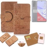 360° wallet case cork cover for TCL 40 SE case bag